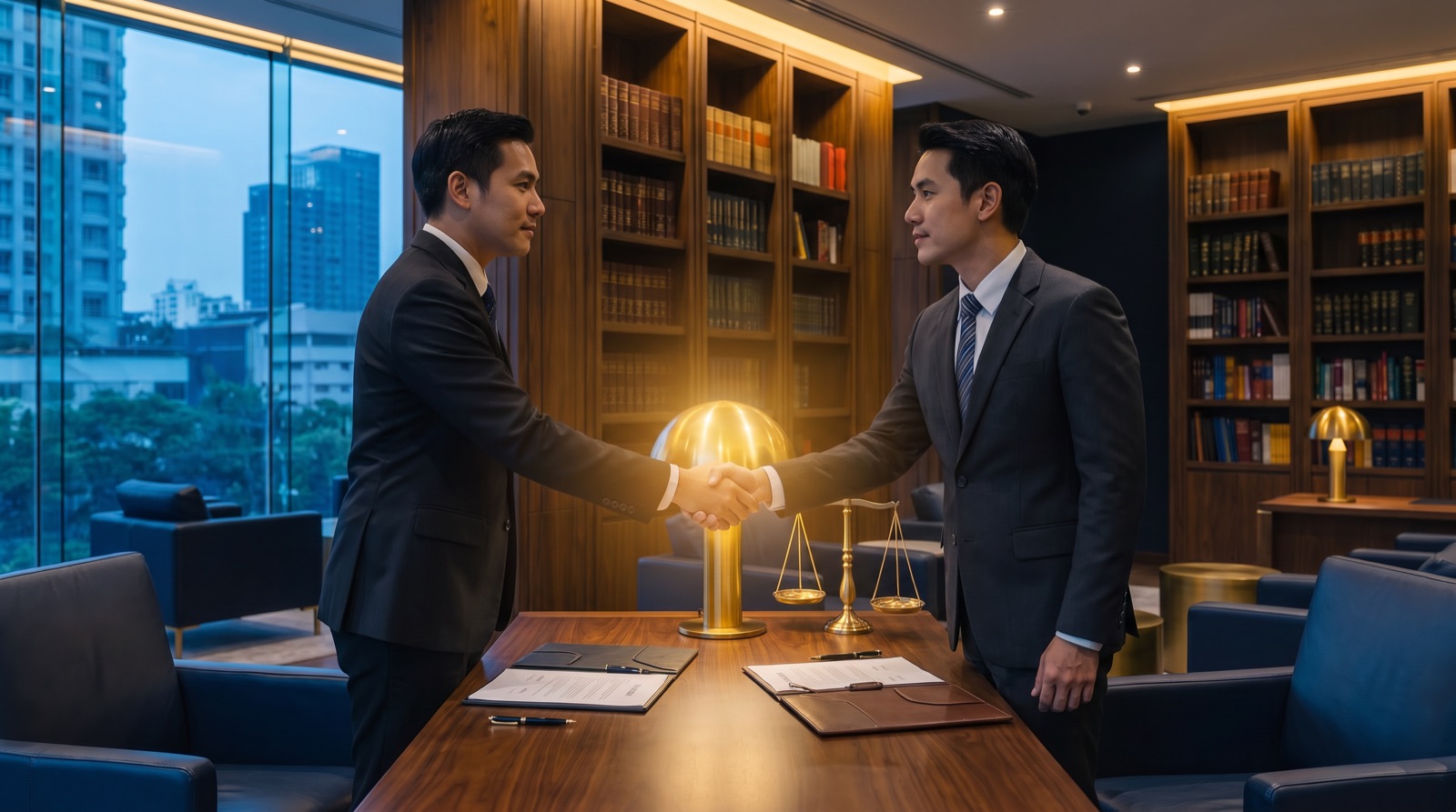 จับมือหลังปิดดีลสำเร็จ